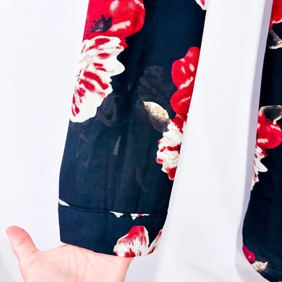 REVAMPED Black floral long-sleeve belted dress women | Medium * - Picture 3 of 9